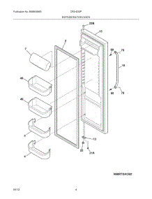 05 - Refrigerator Door parts for Frigidaire Refrigerator CRSH232PW1 / from AppliancePartsPros.com