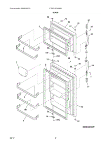 03 - Doors parts for Frigidaire Refrigerator FTMD18P4KWB / from AppliancePartsPros.com