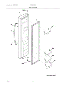 03 - Freezer Door parts for Frigidaire Refrigerator CRSH238MW6 / from AppliancePartsPros.com