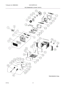 03 - Recommended Spare Parts parts for Frigidaire Air Conditioner CAHE12ERR410A10 / from AppliancePartsPros.com
