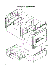 03 - Door And Drawer parts for Whirlpool Range RF385PXVN0 / from AppliancePartsPros.com