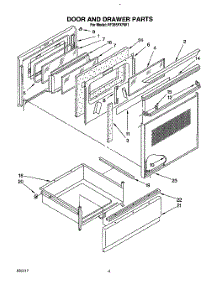 04 - Door And Drawer parts for Whirlpool Range RF385PXYN1 / from AppliancePartsPros.com
