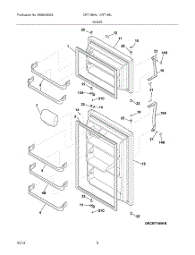 03 - Doors parts for Frigidaire Refrigerator CRT185LB9 / from AppliancePartsPros.com