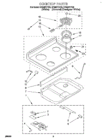 03 - Cooktop parts for Whirlpool Range RF385PXYQ3 / from AppliancePartsPros.com