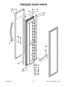 08 - Freezer Door Parts parts for Kitchenaid Refrigerator KSSC42FTS17 / from AppliancePartsPros.com