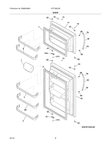 03 - Doors parts for Frigidaire Refrigerator CRT185LSB / from AppliancePartsPros.com
