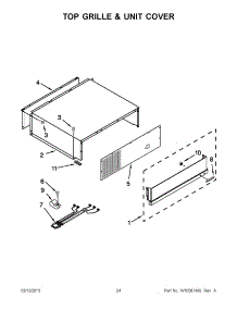 12 - Top Grille & Unit Cover parts for Kitchenaid Refrigerator KSSC42QTS17 / from AppliancePartsPros.com
