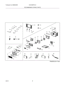 03 - Recommended Spare Parts parts for Frigidaire Air Conditioner CAHE25ERR410A14 / from AppliancePartsPros.com