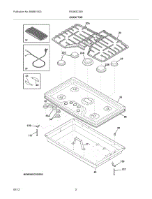 03 - Cook Top parts for Frigidaire Cooktop EW36GC55GB3 / from AppliancePartsPros.com