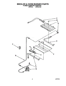 04 - Broiler & Oven Burner parts for Whirlpool Range SF385PEYN2 / from AppliancePartsPros.com
