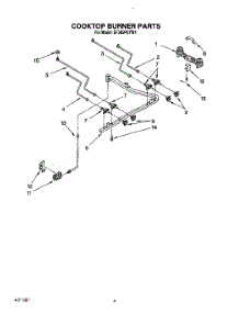 04 - Cooktop Burner parts for Whirlpool Range SF385PEYQ1 / from AppliancePartsPros.com