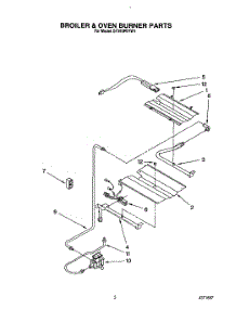 05 - Broiler & Oven Burner parts for Whirlpool Range SF385PEYQ1 / from AppliancePartsPros.com