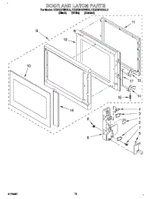 11 - Door And Latch parts for Kitchenaid Oven KEMS378BAL2 / from AppliancePartsPros.com