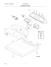 07 - Controls / Top Panel parts for Frigidaire Dryer CARE4044MW0 / from AppliancePartsPros.com