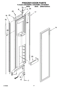 11 - Freezer Door Parts parts for Kitchenaid Refrigerator KSSO36QMX01 / from AppliancePartsPros.com