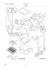 05 - Body parts for Frigidaire Range GEF3015XWA / from AppliancePartsPros.com