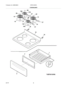 07 - Top / Drawer parts for Frigidaire Range GEF3015XWA / from AppliancePartsPros.com