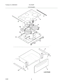 07 - Top / Drawer parts for Frigidaire Range CGLES385FB5 / from AppliancePartsPros.com
