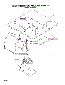 04 - Component Shelf And Latch parts for Kitchenaid Oven KEMS378XWH2 / from AppliancePartsPros.com
