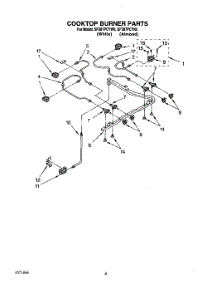 04 - Cooktop And Burner parts for Whirlpool Range SF387PCYN0 / from AppliancePartsPros.com