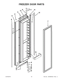 08 - Freezer Door Parts parts for Kitchenaid Refrigerator KSSO48FTX17 / from AppliancePartsPros.com