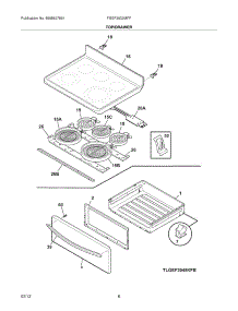 07 - Top / Drawer parts for Frigidaire Range FGEF3032MFF / from AppliancePartsPros.com