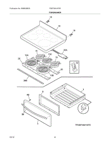 07 - Top / Drawer parts for Frigidaire Range FGEF3041KFM / from AppliancePartsPros.com