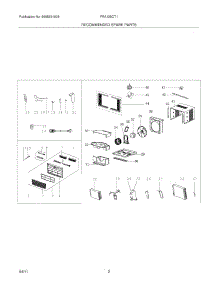 03 - Recommended Spare Parts parts for Frigidaire Air Conditioner FRA125CT14 / from AppliancePartsPros.com