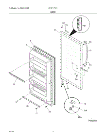 03 - Door parts for Frigidaire Freezer CFUF14PW1 / from AppliancePartsPros.com