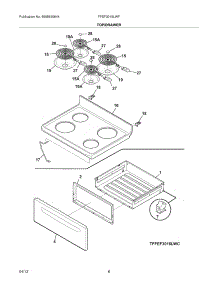 07 - Top / Drawer parts for Frigidaire Range FFEF3015LWF / from AppliancePartsPros.com