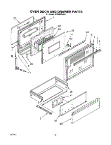 06 - Oven Door And Drawer parts for Whirlpool Range SF395PEWN2 / from AppliancePartsPros.com
