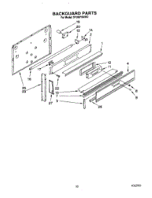 07 - Backguard, Lit / Optional parts for Whirlpool Range SF395PEWN2 / from AppliancePartsPros.com
