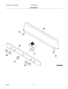 03 - Backguard parts for Frigidaire Range FGF303CWH / from AppliancePartsPros.com