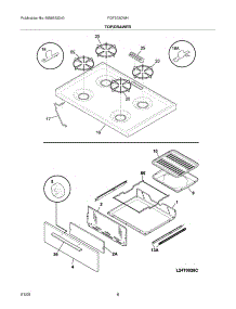 09 - Top / Drawer parts for Frigidaire Range FGF303CWH / from AppliancePartsPros.com
