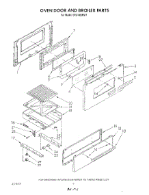 06 - Oven Door And Broiler parts for Whirlpool Range SF5140SRN7 / from AppliancePartsPros.com