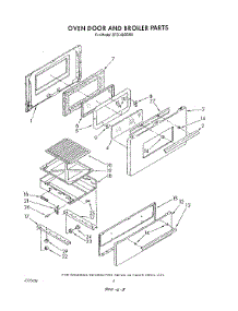 06 - Oven Door And Broiler parts for Whirlpool Range SF5140SRN8 / from AppliancePartsPros.com