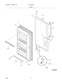 03 - Door parts for Frigidaire Freezer FFFU20F3KB0 / from AppliancePartsPros.com