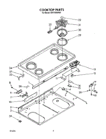 03 - Cooktop parts for Whirlpool Range RF4700XWN0 / from AppliancePartsPros.com