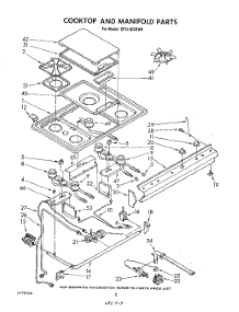 07 - Cook Top And Manifold , Literature parts for Whirlpool Range SF514ESRM0 / from AppliancePartsPros.com