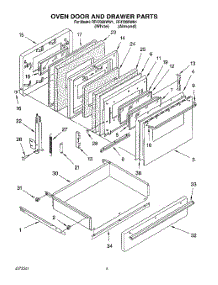03 - Oven Door And Drawer parts for Whirlpool Range RF4700XWN1 / from AppliancePartsPros.com