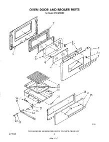 06 - Oven Door And Broiler parts for Whirlpool Range SF514ESRN0 / from AppliancePartsPros.com