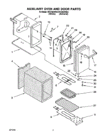 04 - Auxiliary Oven And Door parts for Whirlpool Range RF4700XWN3 / from AppliancePartsPros.com