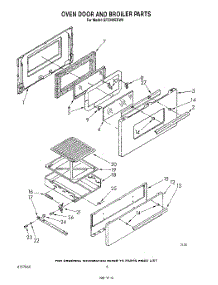 06 - Oven Door And Broiler parts for Whirlpool Range SF5340ERF0 / from AppliancePartsPros.com