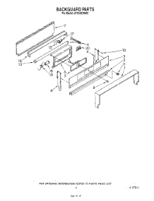 05 - Backguard parts for Whirlpool Range SF5340ERM0 / from AppliancePartsPros.com