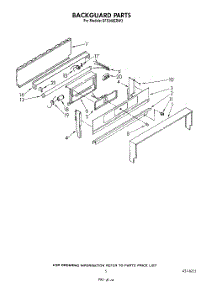 05 - Backguard parts for Whirlpool Range SF5340ERN3 / from AppliancePartsPros.com
