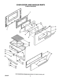 06 - Oven Door And Broiler parts for Whirlpool Range SF5340ERN9 / from AppliancePartsPros.com