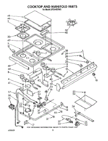 07 - Cooktop And Manifold, Lit / Optional parts for Whirlpool Range SF5340ERN9 / from AppliancePartsPros.com