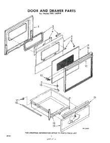 02 - Door And Drawer parts for Whirlpool RFE34EPW / from AppliancePartsPros.com