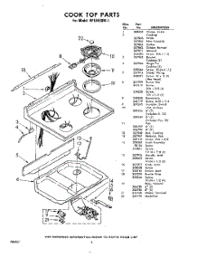 02 - Cook Top parts for Whirlpool RFE3630W1 / from AppliancePartsPros.com