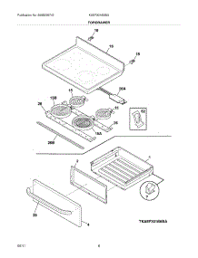 07 - Top / Drawer parts for Frigidaire Range KAEF3016MSA / from AppliancePartsPros.com
